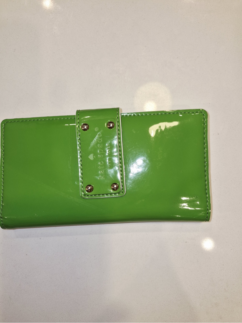 kate spade Lime Green Patent Leather Wallet Phone Case